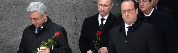 Putin y Hollande encabezan acto por centenario de masacre en Armenia